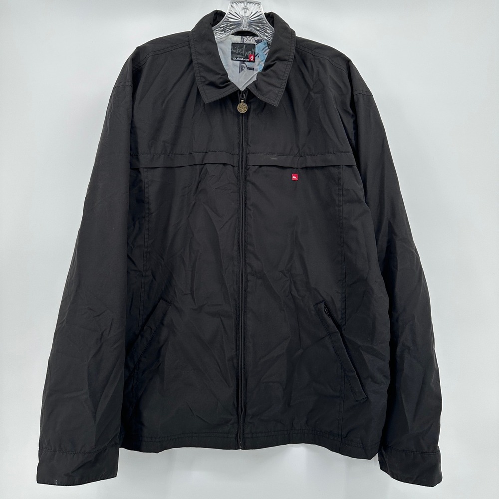 Y2K Quiksilver Mens‎ Full Zip Jacket Windbreaker Large Graphic Print Streetwear - Picture 13 of 14